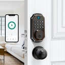 LOCK&SOLVER Keypad Door Lock with Handle, Smart Locks for Front Door, Keyless Entry Doorlock, Deadbolt Lock with Handle Set, App Remote Control, Easy Install with Video Guide, Rust-Resistant Zinc