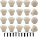 Piutouyar Wood Dresser Knobs, 20 Pcs Mini Unfinished Wooden Knobs Round Cabinet Knobs Vintage Drawer Knobs Pulls Handles Furniture Door Pull Knobs for Kitchen Wardrobe Cupboard Drawer(18x15mm)