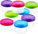Sistema To Go Collection Dressing Food Storage Containers, 1.1 Ounce, Assorted Colors, Set of 8
