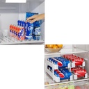 LAMU Drink Organizer for Fridge, 2 Pack Soda Can Organizer, Width Adjustable, 5 Rows, Holds 25 Standard Cans, Metal Rods, Acrylic
