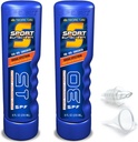 GoPong Sport Bottle Sunscreen Flask 2 Pack, Includes Funnel and Liquor Bottle Pour Spout
