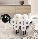 Cute Sheep Animal Paper Holders,Black FreeStanding Metal Toilet Tissue Holder,Decorative Toilet Paper Storage Organizer for Bathrooms,Hold Extra 8 Rolls