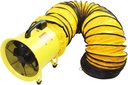 Maxx Air Heavy Duty Cylinder Fan with 20-foot Vinyl Hose, High Velocity Portable Blower/Exhaust Axial Hose Fan, 8-Inch, Yellow