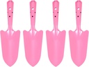 HARFINGTON 4pcs Mini Colorful Metal Hand Shovel 11" x 3" Digging Trowel Set Transplanting Garden Tools for Flower Soil Digging Planting Weeding Transplanting Garden, Pink