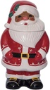 One Holiday Way 10.75-Inch Ceramic Black African Santa Claus Christmas Cookie Jar w/Lid – Decorative Lidded Treat Candy Bowl Covered Dish Container Decoration – Festive Vintage Winter Xmas Home Decor