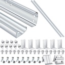Tandefio 45 Pcs Garage Door Replacement Parts Garage Door Vertical Track Replacement Rail Doorpost Brackets and Screw and Nut Fittings/Rollers/Hinges/Top Brackets for 7 ft Tall Garage Door Parts