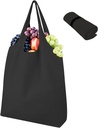 Muka Roll-Up Tote Bag with Inner Pockets and Elastic Band, Cotton Canvas Grocery Bag