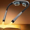 Glocusent Ergonomic Reading Light, 1600mAh Rechargeable Book Light for 100 Hrs - 3 Colors & 5 Brightness, Neck Light with Timers, Sleep Aid & Travel Lock, Perfect for Reading, Knitting & Craft