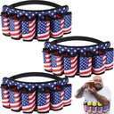 3 Pcs 4th of July Beer Belt Patriotic Beverage Belt American Themed Beer Holder for Men 6 Can Holder with Adjustable Waist Strap Buckle for Memorial Day Independence Day