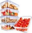 NutriChef 10-Piece Superior Glass Food Storage Containers Set (5 Containers + 5 Locking Lids),Stackable Meal-prep Design, BPA-free Airtight Clear Locking lids with Vent Lids & Air Hole, Blue