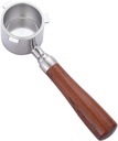 Maspresso 51mm Bottomless Portafilter for Delonghi La Specialista Espresso Machine EC9335 EC9155 EC9665 EC9355 Stainless Steel Portafilter 4 Cups -Wooden Handle