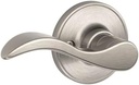 J-Series by Schlage Standard Interior Front Entry Handleset with Seville Door Lever, Interior Side Non-Keyed Thumbturn, Satin Nickel, JH59 SEV 619 RH