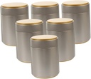 LIFKOME 6pcs Tinplate Tea Tin Airtight Tea Container Wide Mouth for Easy Refill Sealing Design Large Capacity Storage Jar for Leaves Beans Sugar Coffee Jar