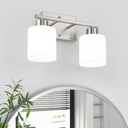WILON Bathroom Vanity Lights, 2-Light Modern Vanity Light, Brushed Nickel Bathroom Lighting Fixture Over Mirror, Wall Sconce Light Over Kitchen Sink, Wall Lamps for Living Room Bedroom