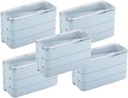 “Bento Box for Adults – 3 Stackable Leak-Proof Lunch Containers with Spoon & Fork that Convert into Chopsticks – Perfect for Work, Picnic, or Dining Out (Blue)”
