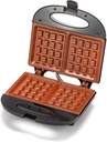Zenith Electric Indoor Waffle Grill Maker with Zera Copper Non-Stick Grilling Plates, Compact, Black/Copper