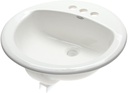 American Standard 0491019.020 Ronda Lyn Bathroom Sink, 198 Mm H W X 19-1/8 in D, Vitreous China, White