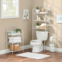 Stoneberry Exclusives 3-Piece Scroll Bathroom Set with Over-The-Toilet Space Saver, Towel Rack, and Toilet Paper Holder
