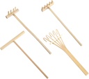 4 Pack Zen Garden Rake, Mini Bamboo Zen Garden Tools, Rock Zengarden Accessories for Home Office Tabletop Decor (4 Style)