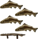 brandname 5Pcs Cabinet Handles, Fish Shape Cabinet Knobs, Creative Drawer Pulls, Double Hole Handle for Home Kitchen Dresser Closet Cupboard Wardrobes Door, Furniture Hardware Decoration