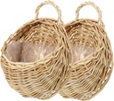 Luxshiny 2pcs Woven Hanging Basket Wall Decoration Lightweight Rattan Planters for Indoor Plants Kitchen Bedroom Living Balcony Natural Decorative Organizer