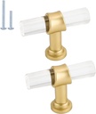 Door Handle,Door Knob,Latch Knob,Door Levers,5 Pack Kitchen Cabinet Knobs Brushed Brass Clear Cabinet Hardware Drawer Pulls Gold Modern Bathroom Cabinet Handles Acrylic Kitchen Drawer Knobs