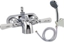 3-3/8" Tub Mount Chrome Clawfoot Bathtub Faucet With Hose And Spray #11520-1385