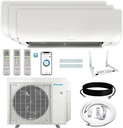 Daikin 24,000 BTU (9K + 9K + 12K) 21SEER2 3-Zone Mini Split Air Conditioner Heat Pump R-32 System with Maxwell 15 ft. Installation Kit and Wall Mounting Bracket