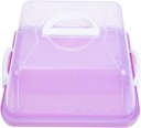 VALICLUD Portable Plastic Cake Carrier with Handle and Transparent Lid Food Safe Cake Container Lightweight Birthday Party Box with Glossy Finish