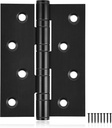 6-Pack Black Door Hinges, 4 Inch Heavy Duty Stainless Steel Hinge for Interior Exterior Doors, Max Loading 150LB, Matte Black Ball Bearing Hinges with Screws, Smooth and Quiet