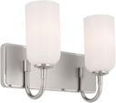 Kichler Solia 14.25" 2 Light Vanity with Opal Glass in Polished Nickel with Stain Nickel