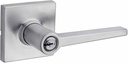 Kwikset Safelock SL6000DALSQT-26D Daylon Lever with Square Rose Push Button Entry Lock with RCAL Latch and RCS Strike Satin Chrome Finish