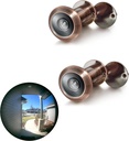 TOGU TG3016YG-AC Solid Brass UL Listed HD Glass Lens 220-degree Door Viewer Peephole with Heavy Duty Privacy Cover for 1-3/8" to 2-1/6" Doors, Antique Copper Finish,2 Sets