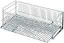 Shimomura Planning 35728 Simple and Refined Dish Drying Rack, Slim Vertical Placement, Made in Japan, Suitable for Various Tableware, Can Hold Small Items, Water Flow Tray, Chopsticks Pocket, Kitchen,