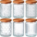 Sumind 6 Pcs Vintage Glass Jar with Lid 24 oz Airtight Food Storage Containers Clear Glass Kitchen Canisters Decorative Storage Jars for Coffee Tea Sugar Cereal Spice Flour
