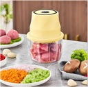 Electric Food Chopper, Portable Food Processor, Cordless Meat Grinder, Small Baby Food Blender with 6 Sharp Blades, for Kitchen, Camping And Restaurants, Yellow
