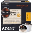 Tully's Coffee Hawaiian Blend, Keurig Single Serve K-Cup Pods, Medium Roast, 60 Count, (6 Packs of 10)