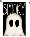 AVOIN colorlife Halloween Ghost Garden Flag 12x18 Inch Double Sided Outside, Spooky Yard Outdoor Decorative Flag