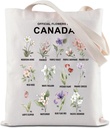 ZJXHPO Official Flowers Of Canada Tote Bag Canada Provincial Flower Reusable Grocery Shopping Bag State Flower Hnadbag