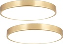 2 Pack 9 Inch Brushed Gold Metal Flush Mount LED Ceiling Light,3000K-5000K Thin Round Low Profile Ceiling Lamp,Modern Surface Mount Ceiling Light Fixtures for Bedroom Hallway Bathroom