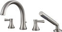 Roman Tub Faucet Tub Filler Brushed Nickel Deck Mount Bathtub Faucet Brass Bathroom Faucets with Hand Shower