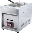 Commercial Countertop Gas Fryer, Stainless Steel Deep Fryer, Double Pot Natural Gas Burners Countertop Fryers with Baskets and Lids for Commercial Restaurant C,
