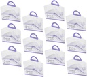 PRETYZOOM 12pcs Portable Triangle Cake Boxes with Handle Reusable Dessert Carriers for Birthday Shower Party Food Storage