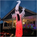 GOOSH 12 FT Halloween Inflatables Ghost Outdoor Decorations Blow Up Yard Giant Towering Terrible Spooky Flame Lamp Ghost with Built-in LEDs for Garden Lawn Indoor Party Decor