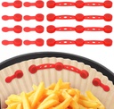Air Fryer Magnet Silicone Buckle Laelr 12 PCS Magnetic Silicone Buckle for Holding Down Air Fryer Parchment Paper Silicone Air Fryer Liner Fixing Buckle Prevent Paper to Burn Air Fryer Accessories