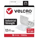 VELCRO Brand Heavy Duty Tape | 12 Foot Roll | Strong Sticky Back Adhesive Holds up to 10 lbs | Industrial Strength Fasteners for Indoor or Outdoor Use | 1-1/2in Width, White (VEL-30837-USA)