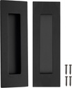 Cozy Tower 6 Inch Recessed Finger Pulls for Pocket and Sliding Doors, Closet Pulls and Handles - Matte Black Stainless Steel (2 Pack)