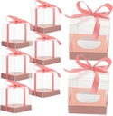 GLEAVI 8pcs Mousse Cake Packing Boxes Cupcake Containers Ribbons for Bakery Party Decorations