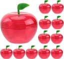 24Pcs Red Apple Container Plastic Candy Jar Filled Bobbing Apple Shaped Candy Holder Bulk for Back To School Teacher Appreciation Favor Wedding Party Decoration