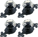 Crystal Glass Cabinet Knobs, [4 Pack] Elegant Diamond Drawer Knobs with Plate, Dresser Pull Handles for Kitchen/Cupboard/Wardrobe/Cabinet (Crystal, 4 Pieces)
